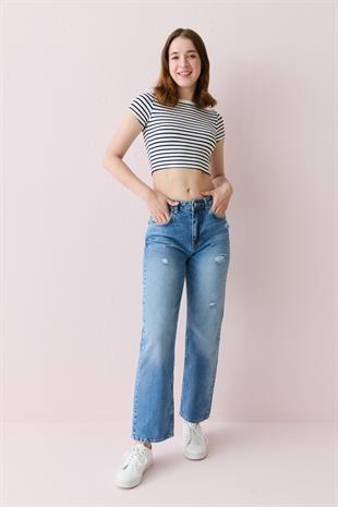 31889 CIZGILI CROP TOP