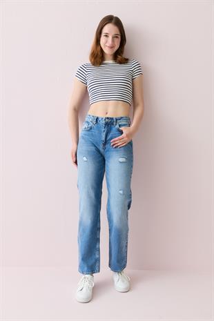 31889 CIZGILI CROP TOP