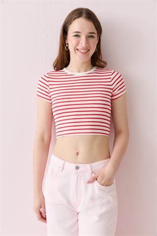 31889 CIZGILI CROP TOP