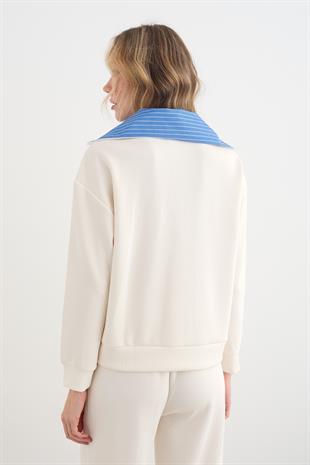 35975 POPLIN YAKALI FERMUARLI SWEAT