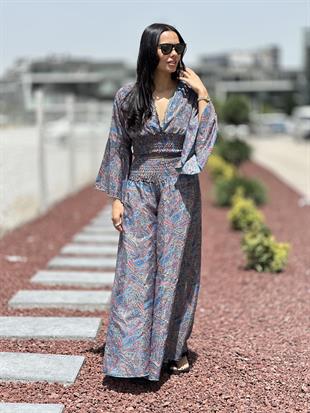 37203 DESENLI BLUZ PANTOLON TAKIM