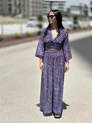 37203 DESENLI BLUZ PANTOLON TAKIM