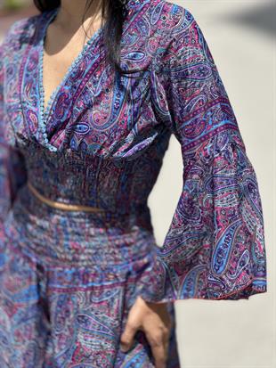 37203 DESENLI BLUZ PANTOLON TAKIM