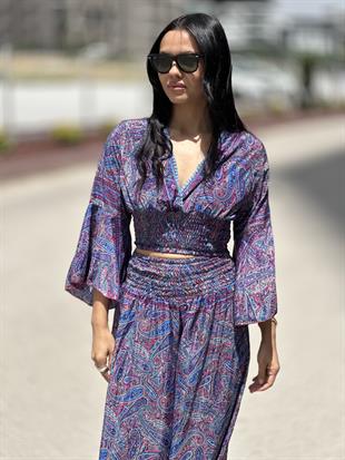 37203 DESENLI BLUZ PANTOLON TAKIM