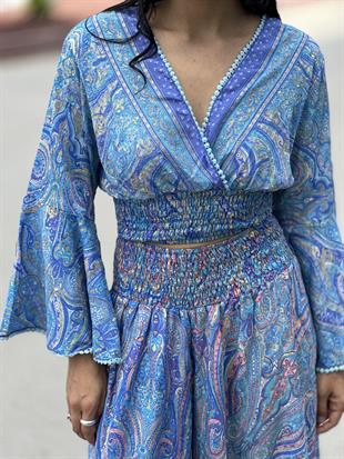 37434 DESENLI BLUZ PANTOLON TAKIM