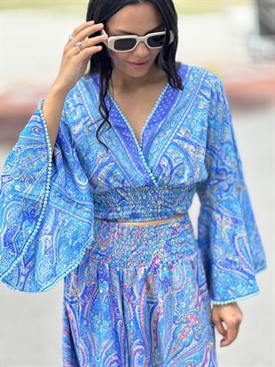 37434 DESENLI BLUZ PANTOLON TAKIM