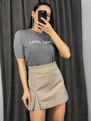 3977 YIRTMAC DETAYLI SORT ETEK