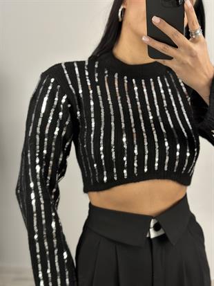 4125 PULLU CROP TRIKO KAZAK
