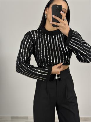 4125 PULLU CROP TRIKO KAZAK