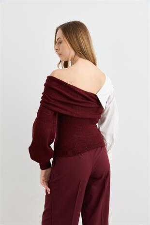 4256 YAKA DETAYLI TRIKO KAZAK