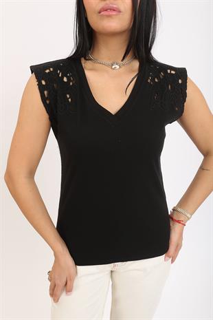 4709 KOLU NAKISLI TSHIRT