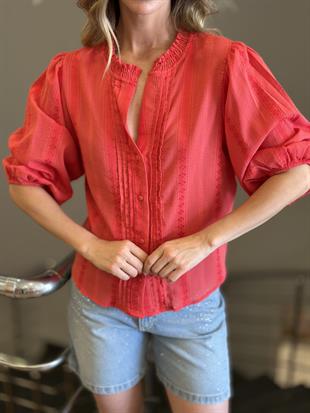 5807 NERVUR DETAYLI BALON KOL GOMLEK