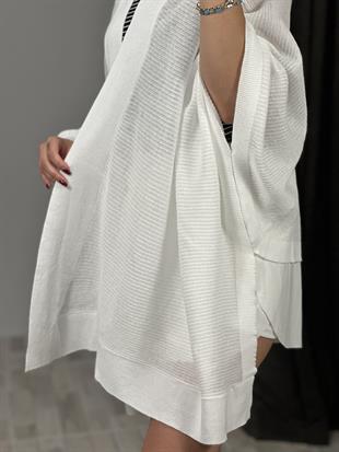 60232 KIMONO KOL INCE DOKULU ASIMETRIK TRIKO HIRKA