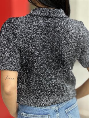 60242 POLO YAKA DUGMELI YUMUSAK DOKULU SIMLI TRIKO HIRKA