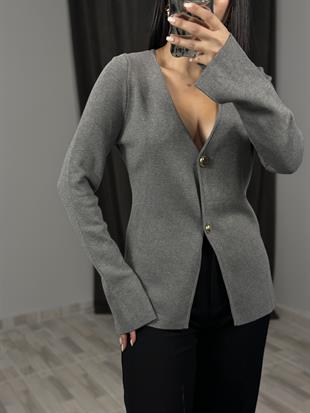 60250 V YAKA KOL YIRTMAC DETAYLI DUGMELI HIRKA