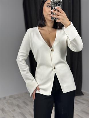 60250 V YAKA KOL YIRTMAC DETAYLI DUGMELI HIRKA