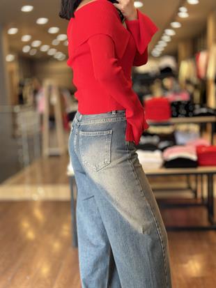 60252 BARDOT YAKA KOL YIRTMACLI FERMUARLI TRIKO HIRKA