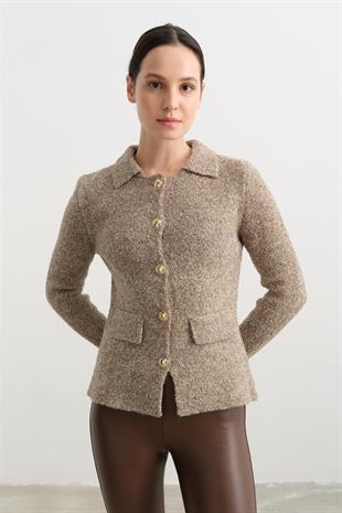 60265 POLO YAKA DUGMELI CEP DETAYLI TRIKO HIRKA