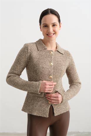 60265 POLO YAKA DUGMELI CEP DETAYLI TRIKO HIRKA