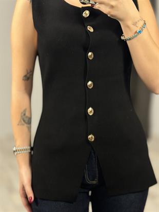 60291 BISIKLET YAKA DUGMELI TRIKO YELEK