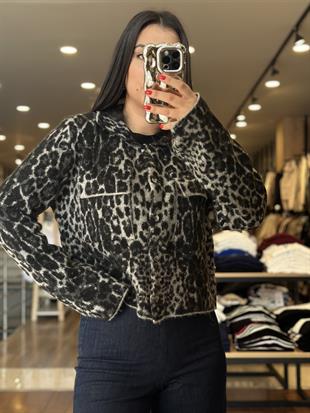 60296 POLO YAKA DUGMELI CEPLI LEOPAR TRIKO HIRKA