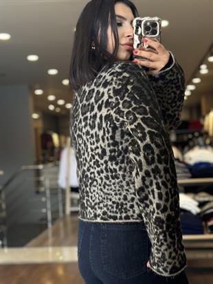 60296 POLO YAKA DUGMELI CEPLI LEOPAR TRIKO HIRKA