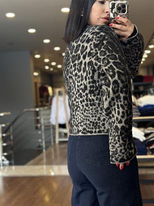 60296 POLO YAKA DUGMELI CEPLI LEOPAR TRIKO HIRKA