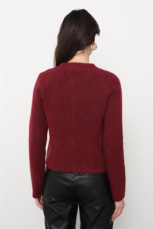 60935 BISIKLET YAKA PULLU SIMLI DUGMELI TRIKO HIRKA