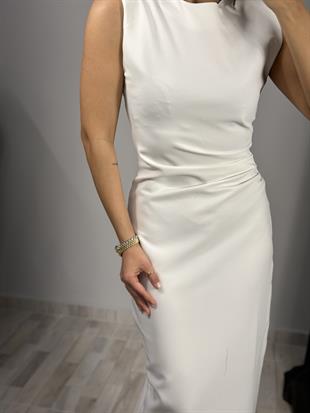 6140 KOLSUZ DRAPELI ELBISE