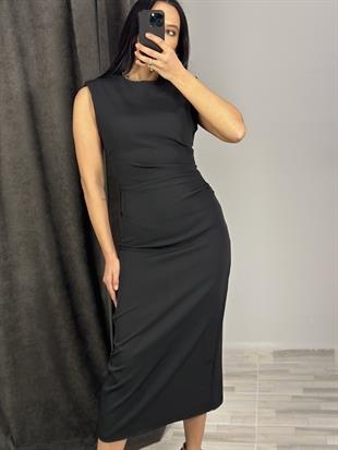 6140 KOLSUZ DRAPELI ELBISE