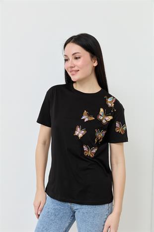 7112 KELEBEK ISLEMELI TSHIRT