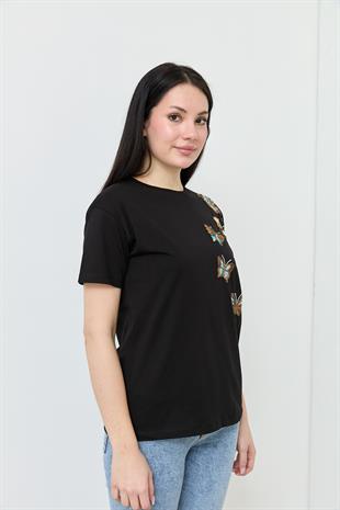 7112 KELEBEK ISLEMELI TSHIRT