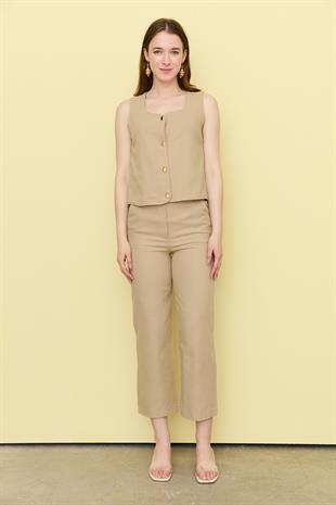 7134 GOLD DUGME YELEK PANTOLON