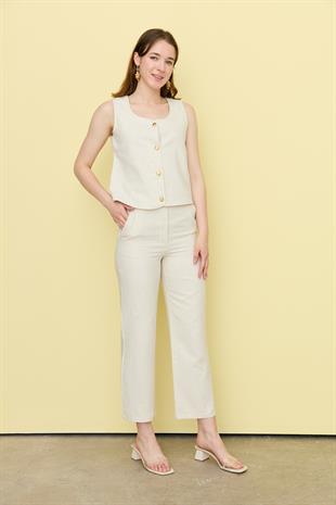 7134 GOLD DUGME YELEK PANTOLON