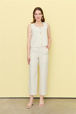 7134 GOLD DUGME YELEK PANTOLON