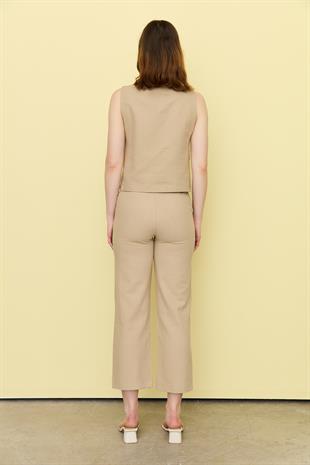 7134 GOLD DUGME YELEK PANTOLON
