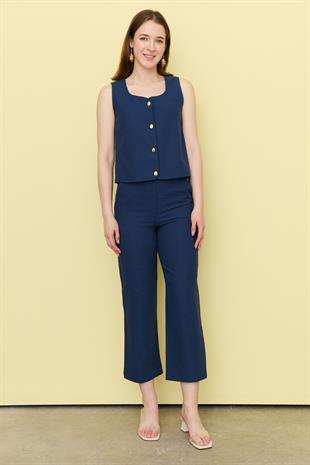 7134 GOLD DUGME YELEK PANTOLON