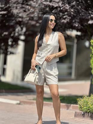 7142 CIZGILI KETEN SORT YELEK TAKIM
