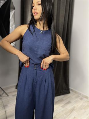 7143 KETEN BLUZ PANTOLON TAKIM