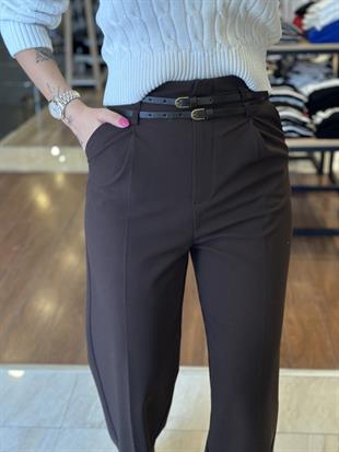 71526 KEMERLI YUKSEK BEL PANTOLON