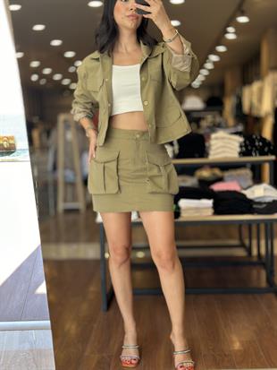 7168 GABARDIN SAFARI CEPLI ETEK CEKET TAKIM