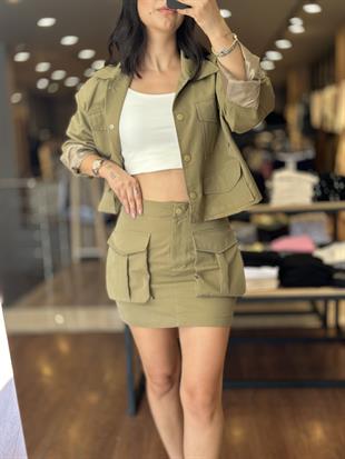 7168 GABARDIN SAFARI CEPLI ETEK CEKET TAKIM