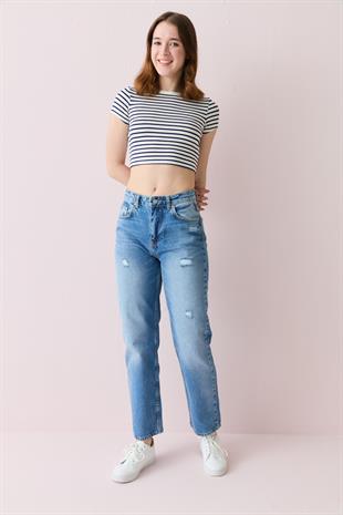 71781 KUCUK YIRTIKLI MOM JEAN
