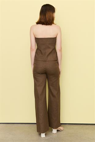 7231 STRAPLEZ BLUZ PANTOLON TAKIM