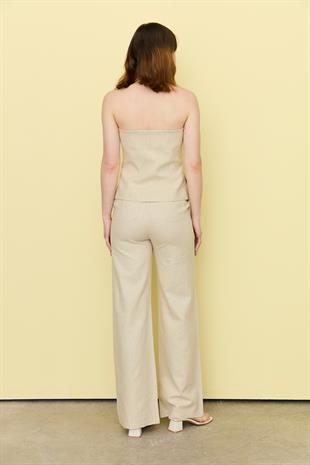 7231 STRAPLEZ BLUZ PANTOLON TAKIM