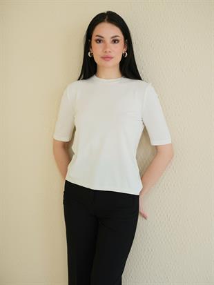 731 BISIKLET YAKA ARKASI DAMLA KISA KOL TRIKO