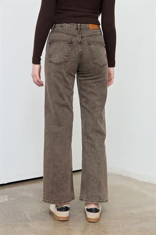 773 HAKI BROWN WIDW LEG PANTOLON