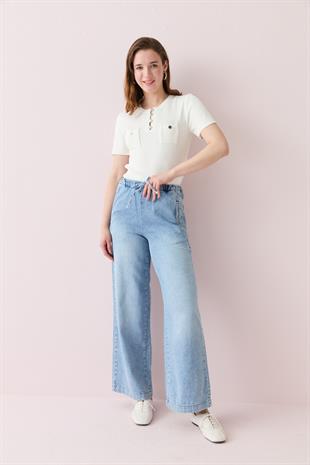 799 DRAWSTRING WIDE LEG JEAN