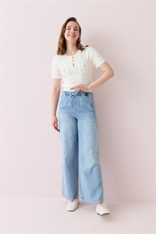 799 DRAWSTRING WIDE LEG JEAN