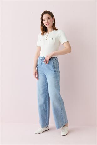 799 DRAWSTRING WIDE LEG JEAN